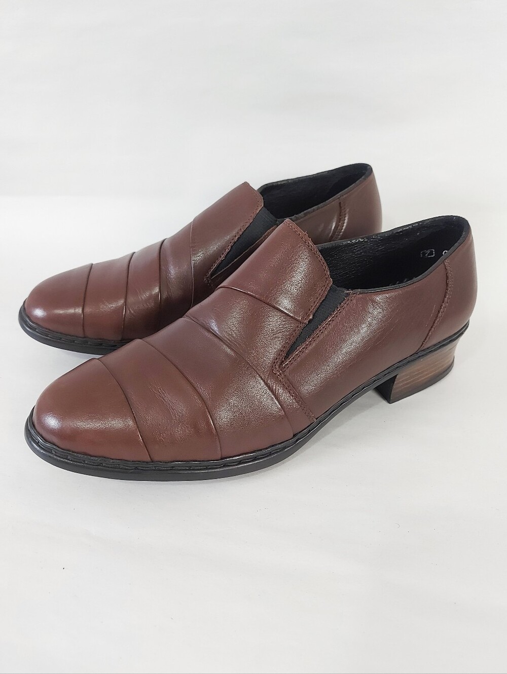 Rieker Women Preppy Work Low Stacked Heel Casual Slip-On Pointe Shoes Size 7